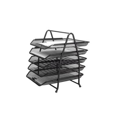 BANDEJA SOBREMESA METALICA Q-CONNECT KF18474 REJILLA NEGRO 5 BANDEJAS MOVIBLES 350X275X375 MM KF1847