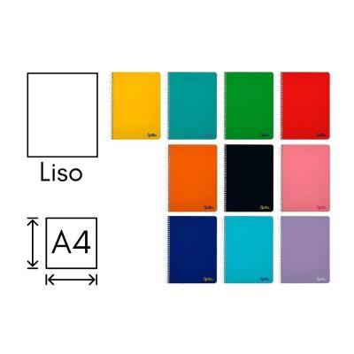 CUADERNO ESPIRAL A4  Tapa BLANDA 80H 75 GR LISO S/MARGEN  LIDERPAPEL COLO.SURT.(171891) (BF05)