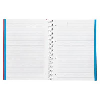CUADERNO ESPIRAL A4 TAPA FORRADA 140H 75 GR HORIZONTAL 5 BANDAS4 TALADROS COL. SURT LIDERPAPEL 09756