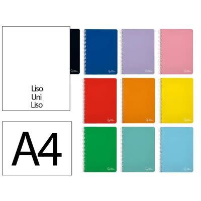 CUADERNO ESPIRAL A4 TAPA DURA 80H 90 GR LISO  S/MARGEN  (BF45) COLO.SURT. LIDERPAPEL