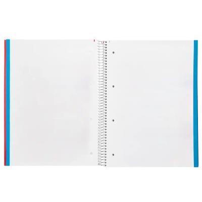 CUADERNO ESPIRAL LIDERPAPEL A4 TAPA FORRADA 140H 75 GR LISO 5 BANDAS 4 TALADROS COL. SURT.