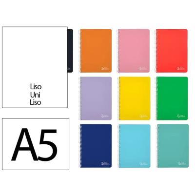CUADERNO ESPIRAL A5 TAPA DURA 80H 90 GR LISO S/MARGEN COL.SURT. LIDERPAPEL  (BC54)