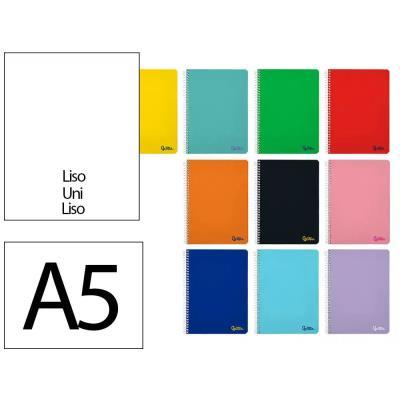 CUADERNO ESPIRAL A5 TAPA BLANDA 80H 75GR LISO S/MARGEN LIDERPAPEL (BC10) (172250)