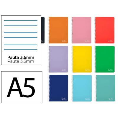 CUADERNO ESPIRAL LIDERPAPEL A5 WITTY TAPA DURA 80H 90GR PAUTA ANCHA 3,5MM MARGEN COL. SURT. (172271)