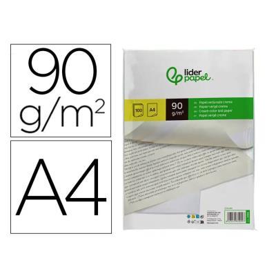 PAPEL VERJURADO A4 CREMA 100H 90GR. LIDERPAPEL (31909)