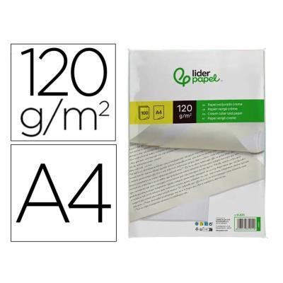 PAPEL VERJURADO A4 CREMA 120G 100HJ LIDERPAPEL  (31911) (VJ03)