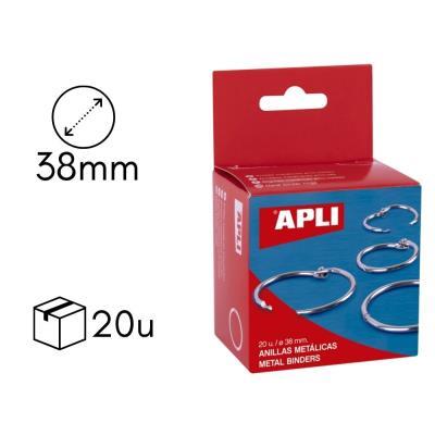 ANILLAS METÁLICAS 38MM CAJA DE 20 UDS. APLI (00454)