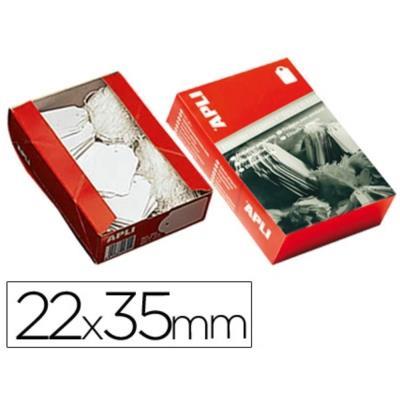 ETIQUETAS COLGANTES CON HILO BLANCAS APLI 390 22X35 MM. 500 UNIDADES (390)