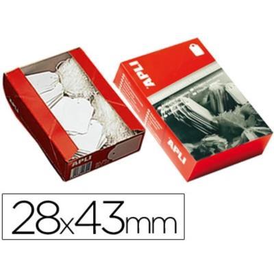 ETIQUETAS COLGANTES CON HILO BLANCAS APLI 391 28X43 MM. 500 UNIDADES