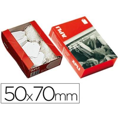 ETIQUETAS COLGANTES CON HILO BLANCAS APLI 50 X 70MM 400UD. (396)