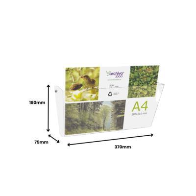 PORTAFOLLETOS TRANSPARENTE MURAL A.2000  CON 1 COMPARTIMENTO A4 HORIZONTAL  (65004 CS TP)