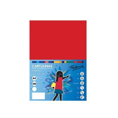 CARTULINA A4 PAQ. 100 UDS.180GRS ROJO INTENSO FABRISA (15487)