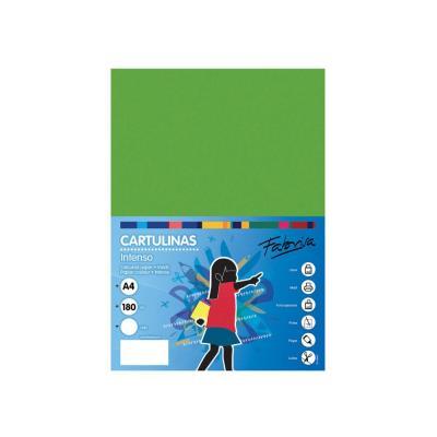 CARTULINA A4 PAQ. 50 UDS. 180GRS VERDE FUERTE FABRISA (15463)