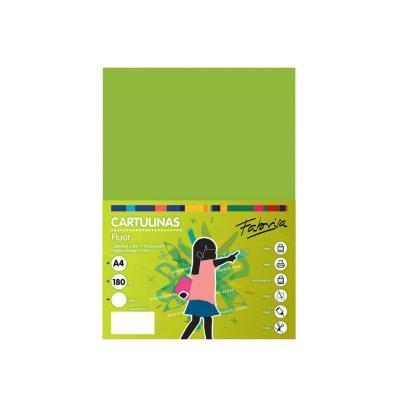 CARTULINA A4 PAQ. 50 UDS. 180GRS VERDE FLUOR FABRISA  (15472)