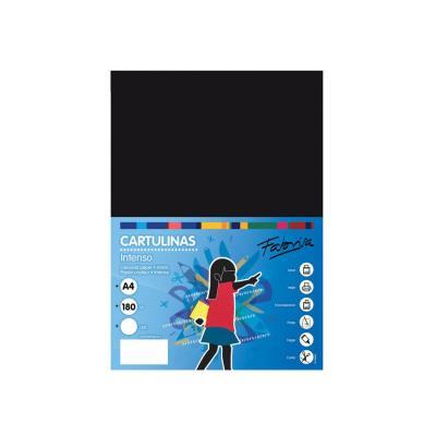 CARTULINA A4 PAQ. 50 UDS. 180GRS  NEGRO FABRISA (15476)