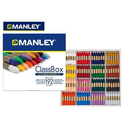 PACK ESCOLAR CERAS MANLEY 192 UDS. (16 COLORES 12 POR COLOR) SCHOOL PACK (MNC00192)