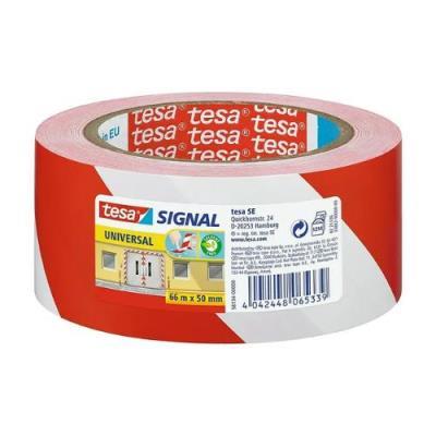 CINTA DE BALIZA BLANCA/ROJA ADHESIVA 66MM X 50MM TESA