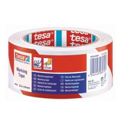 CINTA ADHESIVA PLASTICO SEÑALIZACION ROJA/BLANCA 33X50MM TESA (60760-00088-15)