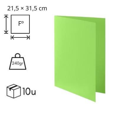 SUBCARPETA FOLIO 240 GRS. VERDE PAQ.10 UND GRAFOPLAS (00077120)