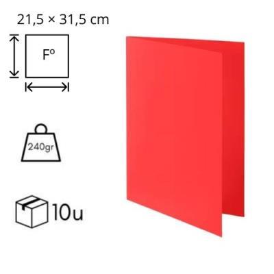 SUBCARPETA FOLIO 240 GRS  ROJO PAQ. 10 UDS GRAFOPLAS  (00077151)(00077151)