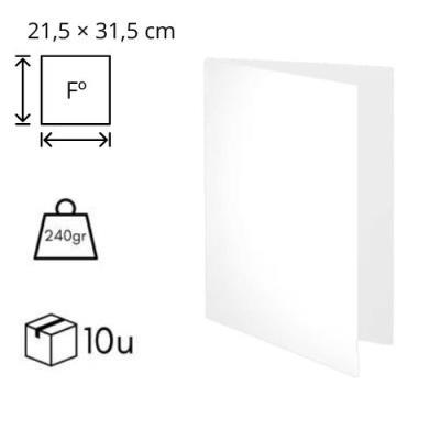 SUBCARPETA FOLIO 240 GRS. BLANCA PAQ 10 UDS.GRAFOPLAS  (00077170)
