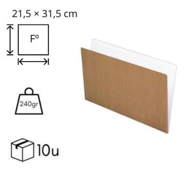 SUBCARPETA FOLIO 240 GRS. KRAFT BICOLOR PAQ 10 UDS GRAFOPLAS   (00077976)