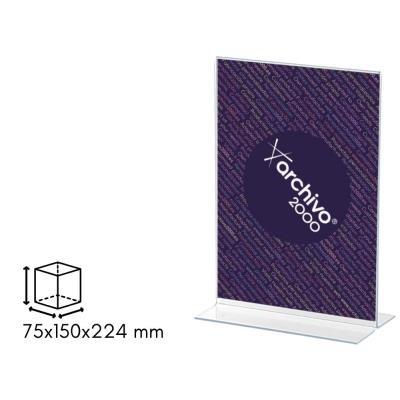 EXPOSITOR TRANSPARENTE SOBREMESA A FORMA DE T A5 75X150X224 MM. TRANSP. (11105 CS TP) (01A11105CSTP)