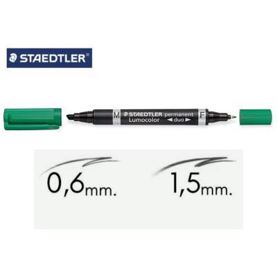 ROTULADOR PERMANENTE LUMOCOLOR DOBLE PUNTA VERDE STAEDTLER  (348-5) (0303242VE)