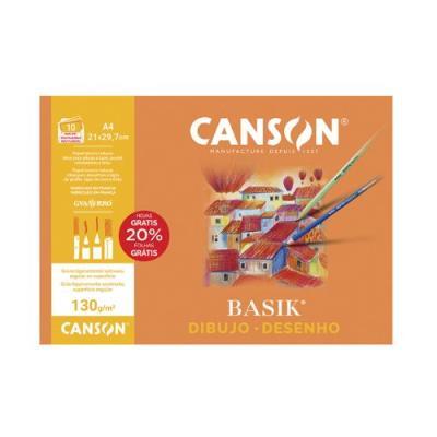MINIPACK SOBRE CANSON PROMOCIÓN DIBUJO BASIK 130 GR. 10 HOJAS A4 LISO 20% HOJAS GRATIS (C400110486)