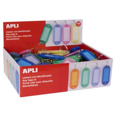 LLAVEROS TRANSLUCIDO COLORES SURTIDOS CAJA 100 UDS. APLI  (17134) (0909060)