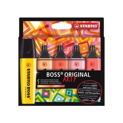 MARCADORES FLUORESCENTES PACK 5UDS. COLORES CÁLIDOS. STABILO BOSS ARTY LINE (70/5-02-1-20)