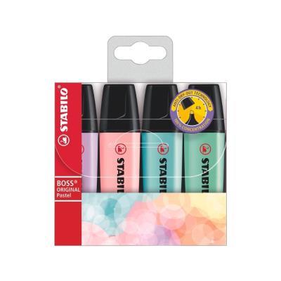 MARCADORES FLUORESCENTES PACK 4 COL. STABILO BOSS PASTEL (70/4-2)