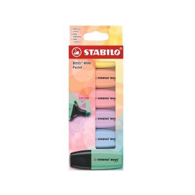 MARCADORES FLUORESCENTES PACK 6 UDS. STABILO BOSS MINI PASTEL CARTON (07/6-2-01)
