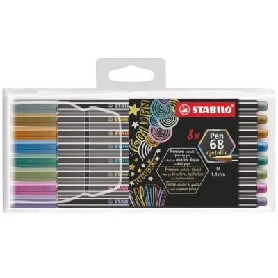 ROTULADORES PREMIUM ESTUCHE METÁLICO 8 COL. STABILO PEN 68 METALICO