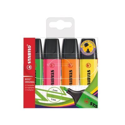 MARCADORES FLUORESCENTES PACK 4 UDS. STABILO BOSS ORIGINAL (70/4)