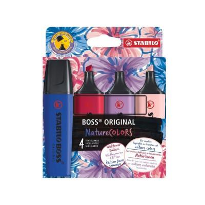 MARCADORES FLUORESCENTES PACK 4 COL. STABILO BOSS NATURE COL WILDFLOWER (70/4-1-103-5)