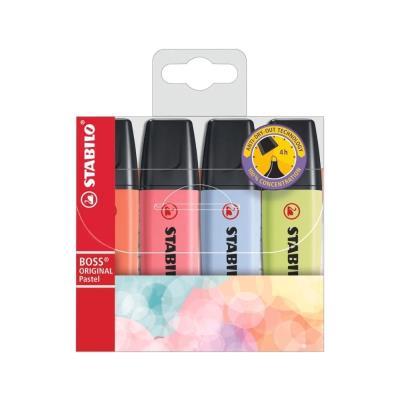 MARCADORES FLUORESCENTES PACK 4 COL. STABILO BOSS PASTEL (70/4-3)
