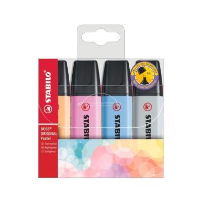 MARCADORES FLUORESCENTES PACK 4 COL. STABILO BOSS NUEVOS COLORES PASTEL (70/4-4)