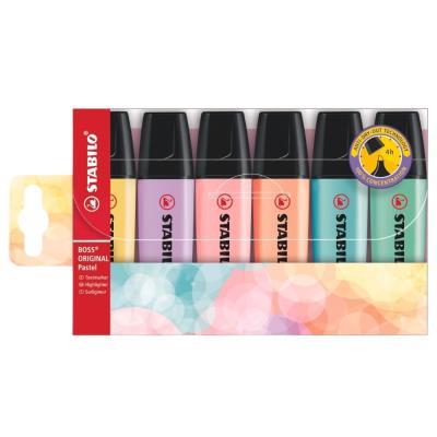 MARCADORES FLUORESCENTES PACK 6 COL. PASTEL STABILO BOSS ORIGINAL (70/6-2)