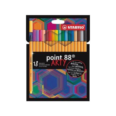 ROTULADORES PUNTA FINA PACK 18 COL. POINT 88 ARTY