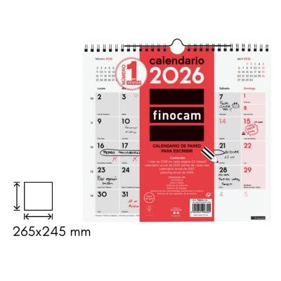 CALENDARIO FINOCAM PARED 2027 PARA ESCRIBIR TAMAÑO M DOBLE ESPIRAL 120 GRS. (780060027)
