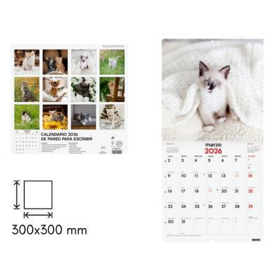 CALENDARIO DE PARED PARA ESCRIBIR C/ ESPIRAL 30X30 CM SARAH MEYER GATOS FINOCAM (792040327)