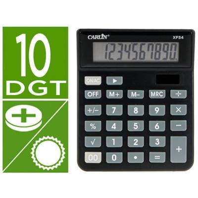 CALCULADORA CARLIN SOBREMESA 10 DIGITOS SOLAR Y PILAS COLOR NEGRO 127X105X24 MM (801875)(XF54)