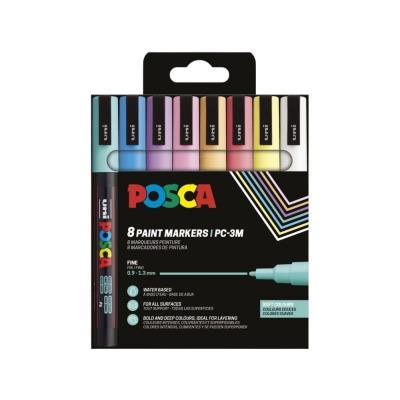 ROTULADOR ACRÍLICO PUNTA FINA PACK 8 COL. SOFT COLOR PC-3M/8P 0.9-1.3MM POSCA