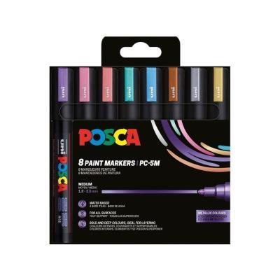 ROTULADOR ACRÍLICO PACK 8 COL. METÁLICOS POSCA PC-5M