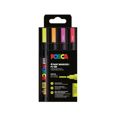 ROTULADOR ACRÍLICO PACK 4 COLORES NEON PC-5M POSCA