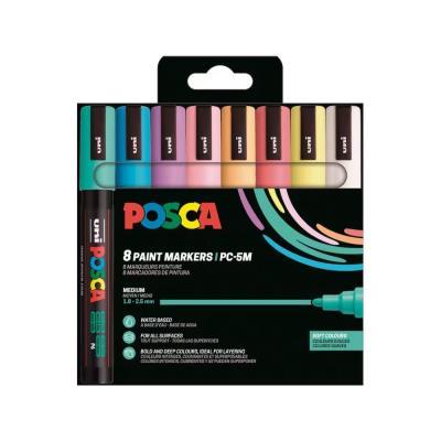 ROTULADOR ACRÍLICO PACK 8 COL. COLORES SUAVES POSCA PC-5M