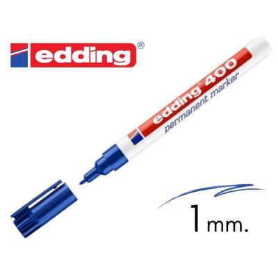 ROTULADOR PERMANENTE AZUL EDDING 400 PUNTA REDONDA, CUERPO  PLASTICO 1 MM (10400-03)