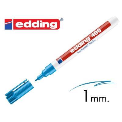 ROTULADOR PERMANENTE AZUL CLARO EDDING 400 PUNTA REDONDA CUERPO  PLASTICO 1 MM (400-10)