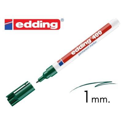 ROTULADOR PERMANENTE VERDE EDDING 400 PUNTA REDONDA CUERPO  PLASTICO 1 MM (400-04)